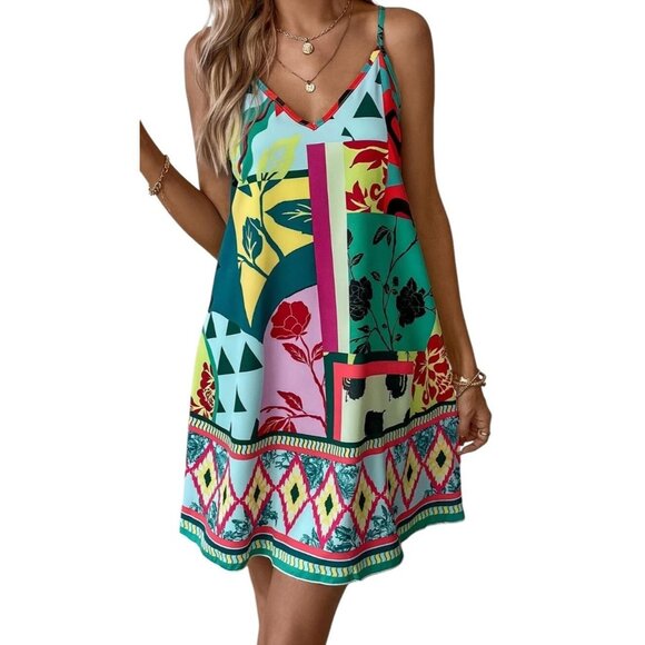 The City Peddler Dresses & Skirts - NWT Fun Summer Colorful Floral Design Sleeveless Slip Dress Sizes M, L, XL